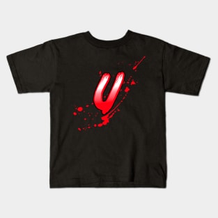 Bloody letter u Kids T-Shirt